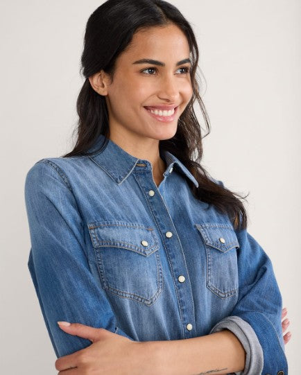 Chambray Gambler Shirt<br>Medium Blue