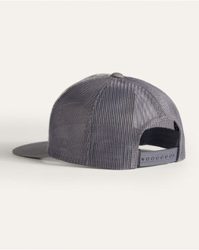 HARDING WOOL FIVE PANEL TRUCKER HAT<br>GREY