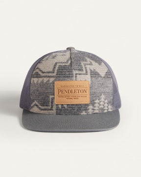 HARDING WOOL FIVE PANEL TRUCKER HAT<br>GREY