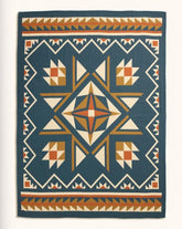 QUILTED STAR COTTON MATELASSE COVERLET<br>INDIGO