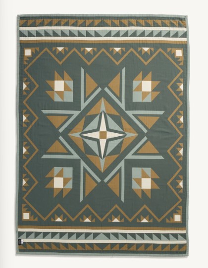 QUILTED STAR COTTON MATELASSE COVERLET<br>SHALE