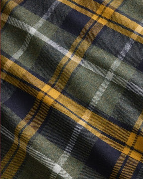 ECO-WISE WOOL PLAID/STRIPE BLANKET<br>OLIVE MIX