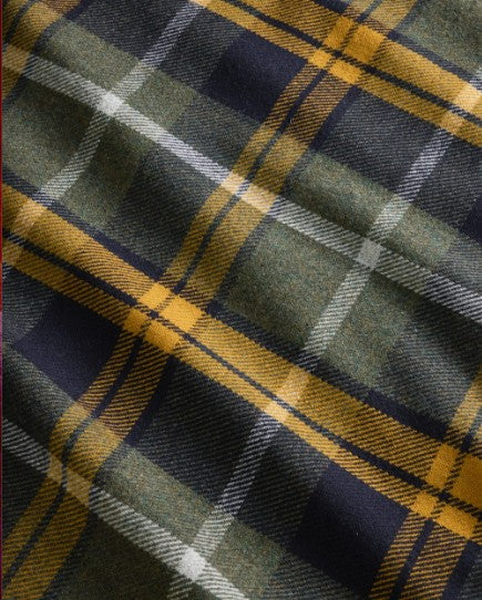 ECO-WISE WOOL PLAID/STRIPE BLANKET<br>OLIVE MIX