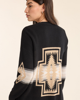 WOMEN'S SIERRA SPRINGS COTTON CARDIGAN<br>BLACK HARDING