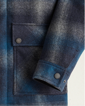 MEN'S PLAID EUGENE FIELD JACKET<br>GREY/BLUE PLAID