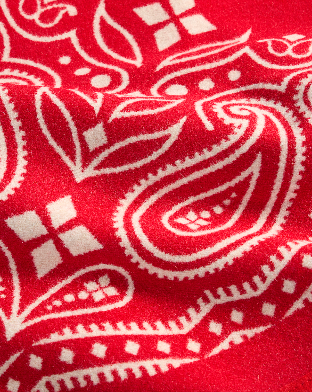 JACQUARD UNNAPPED THROW<br>RODEO SPIRIT RED