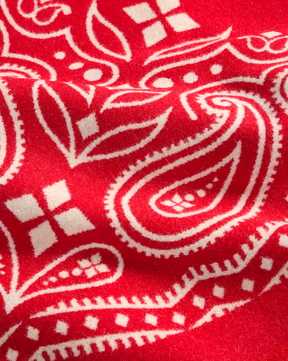 JACQUARD UNNAPPED THROW<br>RODEO SPIRIT RED