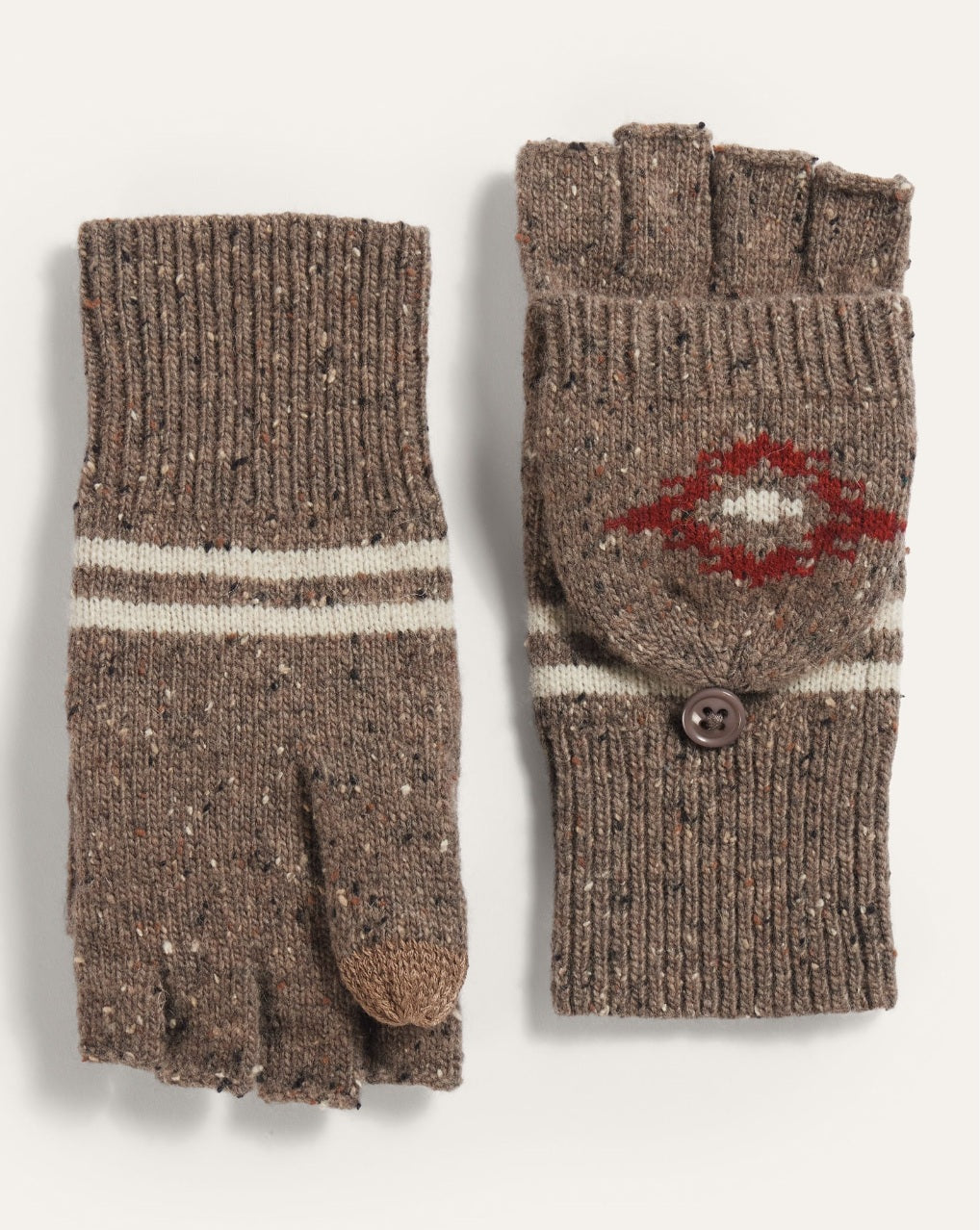 LAMBSWOOL CONVERTIBLE MITTENS<br>BISON BROWN