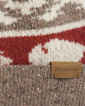 LAMBSWOOL BEANIE W/POM<br>BISON BROWN