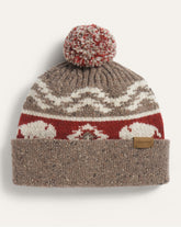 LAMBSWOOL BEANIE W/POM<br>BISON BROWN