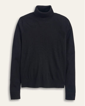 WOMEN'S MERINO TURTLENECK<br>BLACK