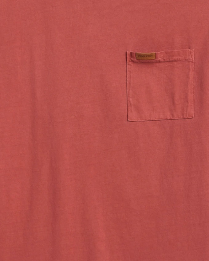 MEN'S SHORT-SLEEVE DESCHUTES POCKET TEE<br>Brick Red