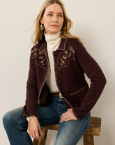 PENDLETON SOUVENIR CARDIGAN<br>DARK CHOCOLATE
