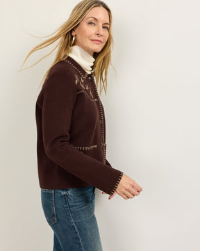 PENDLETON SOUVENIR CARDIGAN<br>DARK CHOCOLATE