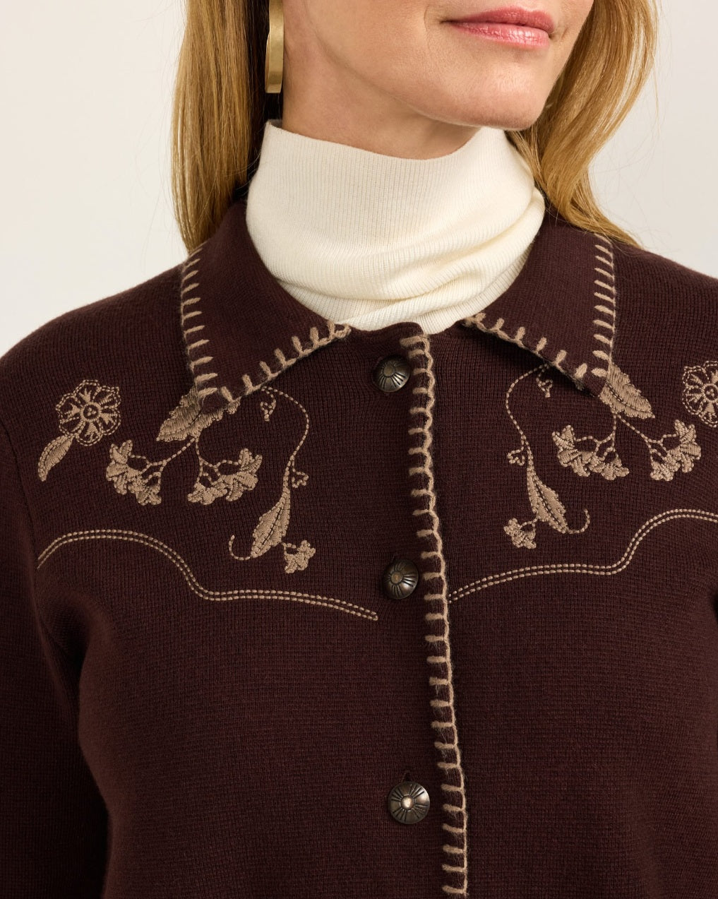 PENDLETON SOUVENIR CARDIGAN<br>DARK CHOCOLATE