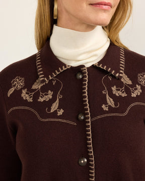 PENDLETON SOUVENIR CARDIGAN<br>DARK CHOCOLATE