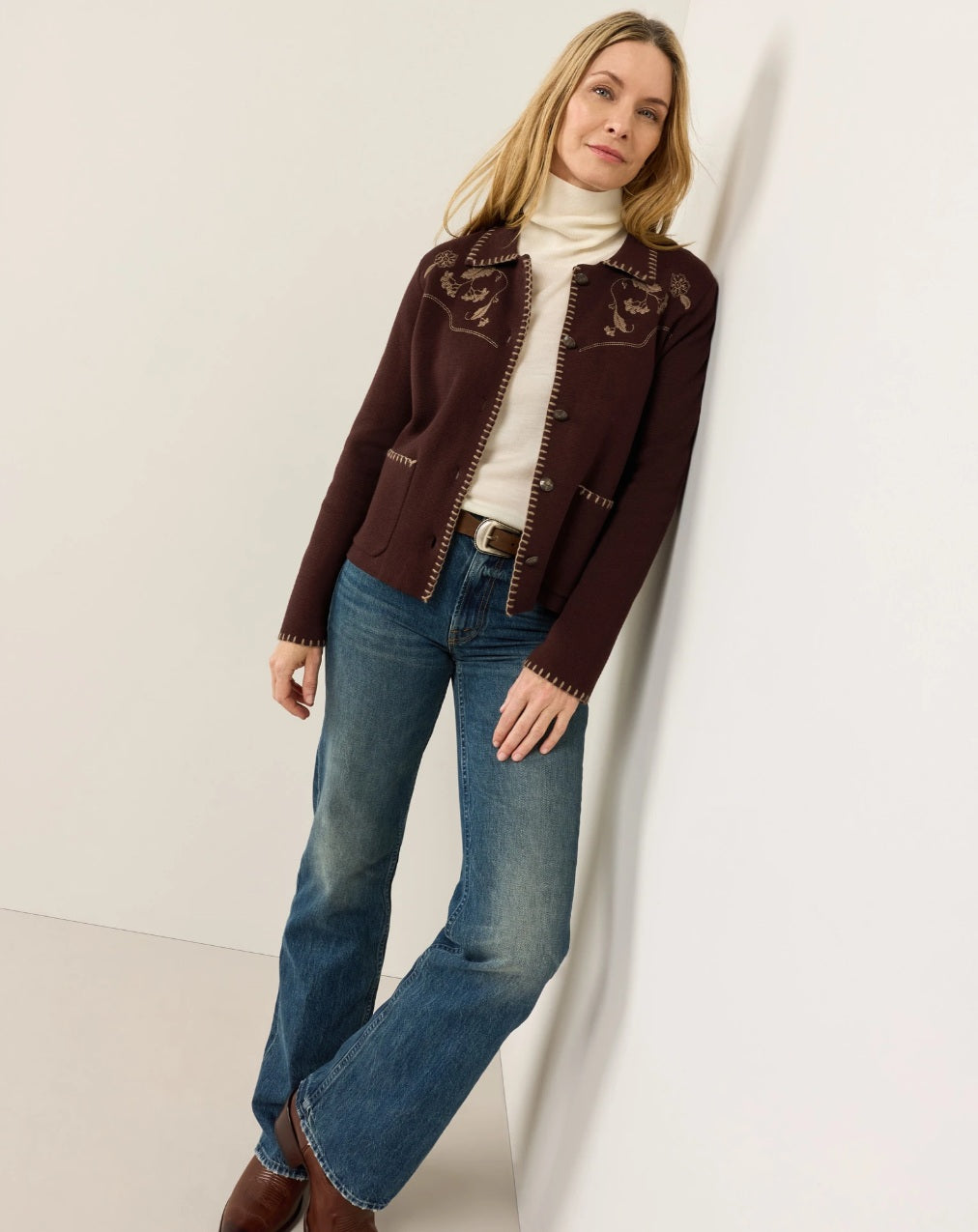 PENDLETON SOUVENIR CARDIGAN<br>DARK CHOCOLATE