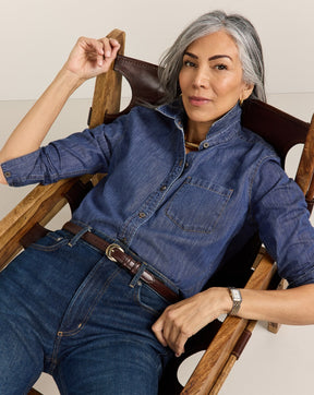 THE PERFECT ONE POCKET SHIRT<br>MEDIUM WASH