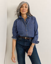 THE PERFECT ONE POCKET SHIRT<br>MEDIUM WASH