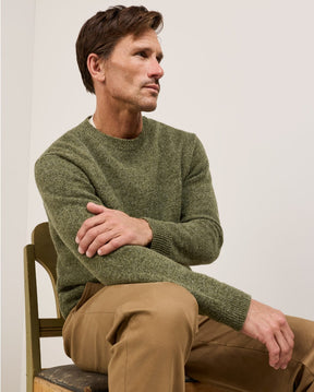 WOOL CREW<br>OLIVE HEATHER