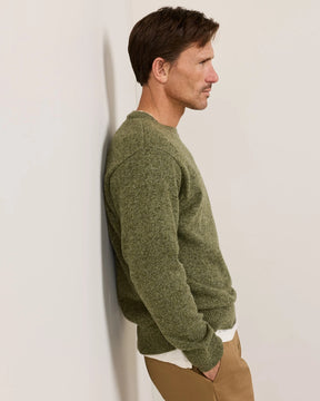 WOOL CREW<br>OLIVE HEATHER