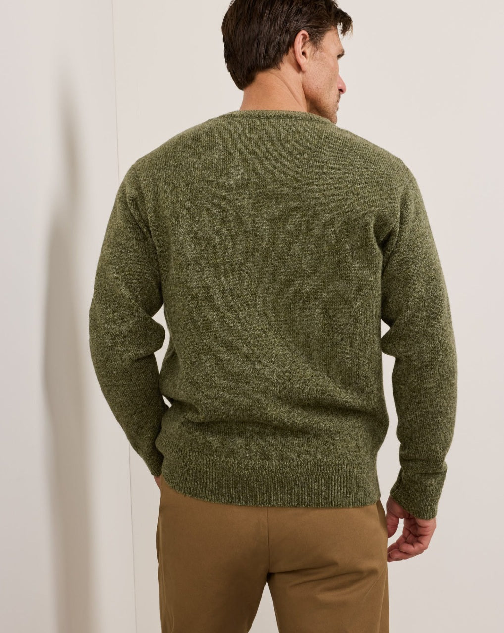 WOOL CREW<br>OLIVE HEATHER