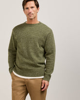 WOOL CREW<br>OLIVE HEATHER