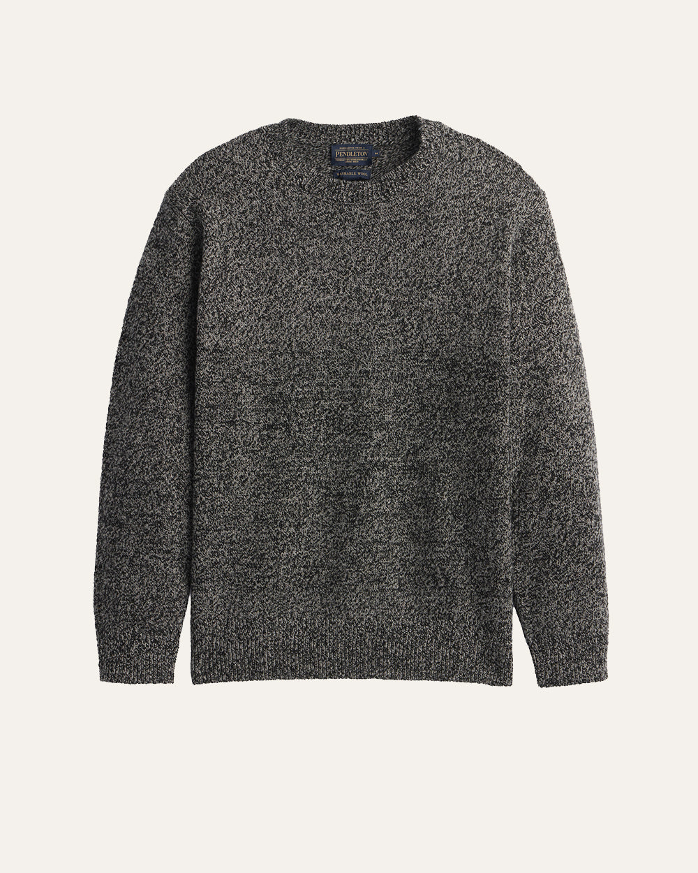 WOOL CREW<br>BLACK/WHEAT HEATHER