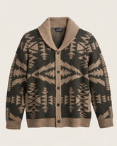 Trapper Peak Shetland Cardigan<br>Trapper Peak Pine/Brown