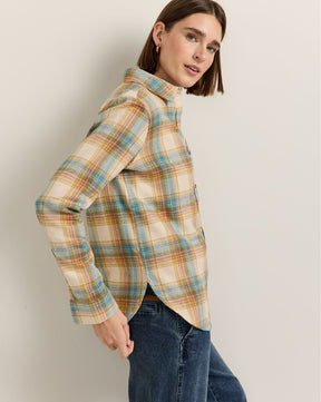 THE PERFECT ONE POCKET SHIRT<br>IVORY MULTI PLAID