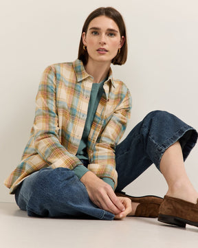 THE PERFECT ONE POCKET SHIRT<br>IVORY MULTI PLAID