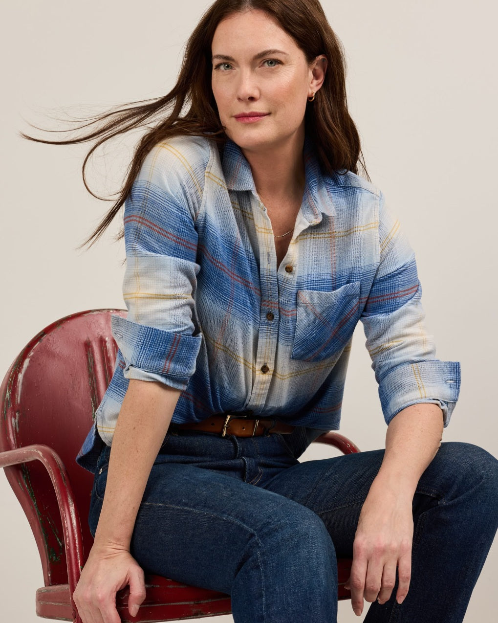 THE PERFECT ONE POCKET SHIRT<br>LIGHT BLUE OMBRE