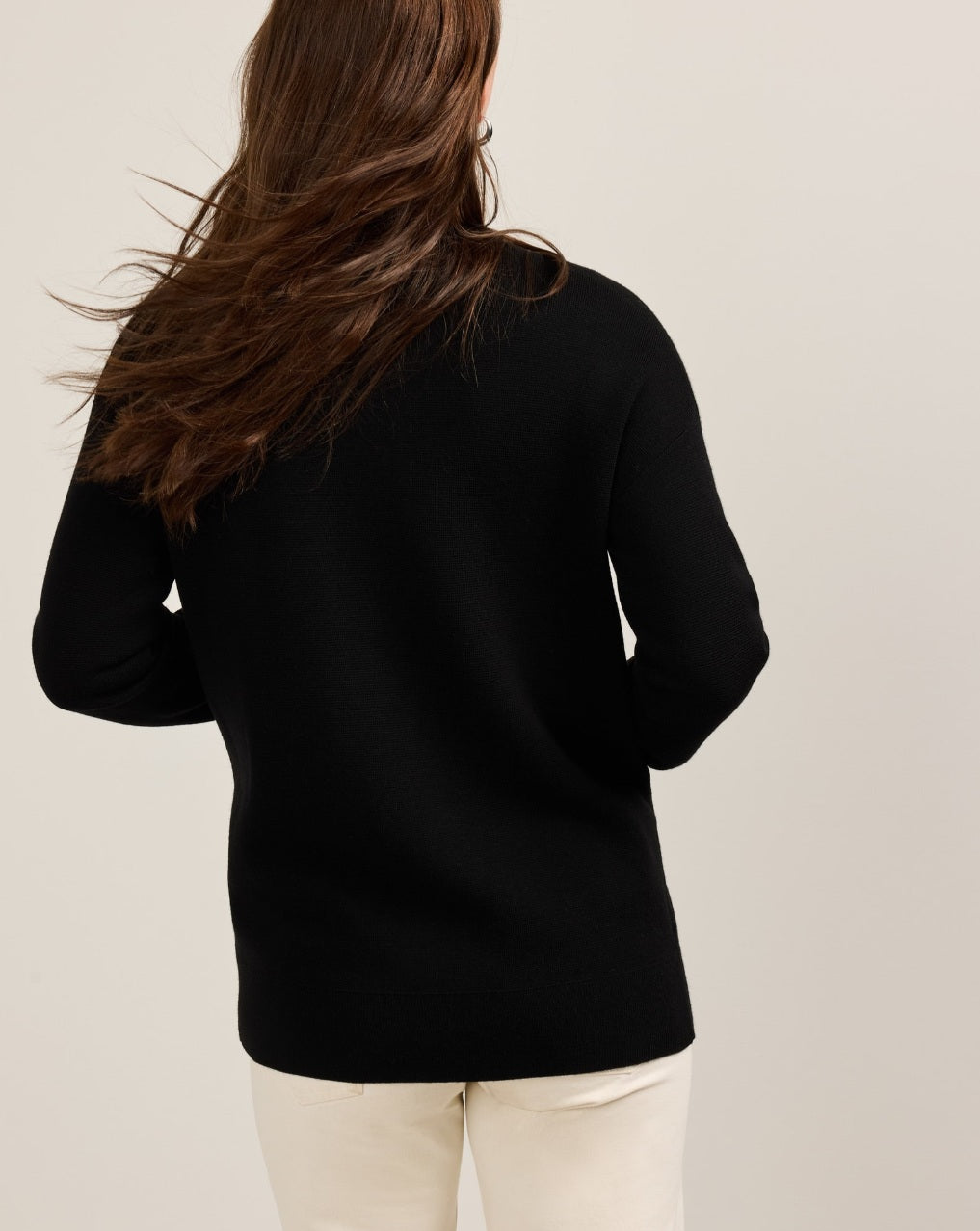 RELAXED MERINO CARDIGAN<br>BLACK