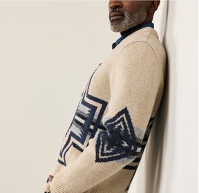 HARDING LAMBSWOOL CARDIGAN<br>HARDING OATMEAL