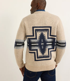 HARDING LAMBSWOOL CARDIGAN<br>HARDING OATMEAL