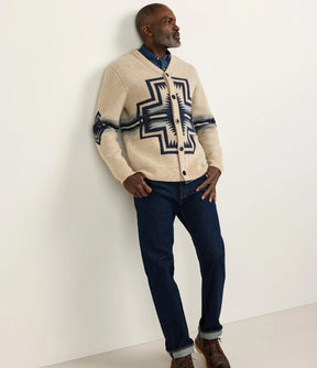 HARDING LAMBSWOOL CARDIGAN<br>HARDING OATMEAL