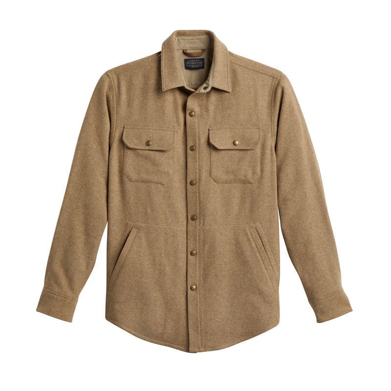 SAMPLE - Forrest Twill Snap Shirt<br>Tan/Carmel Mix Twill