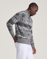 MEN'S AUTUMN BIRCH LAMBSWOOL QUARTER-ZIP SWEATER<br>GREY