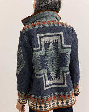 REVERSIBLE WOOL COAT<br>HARDING INDIGO