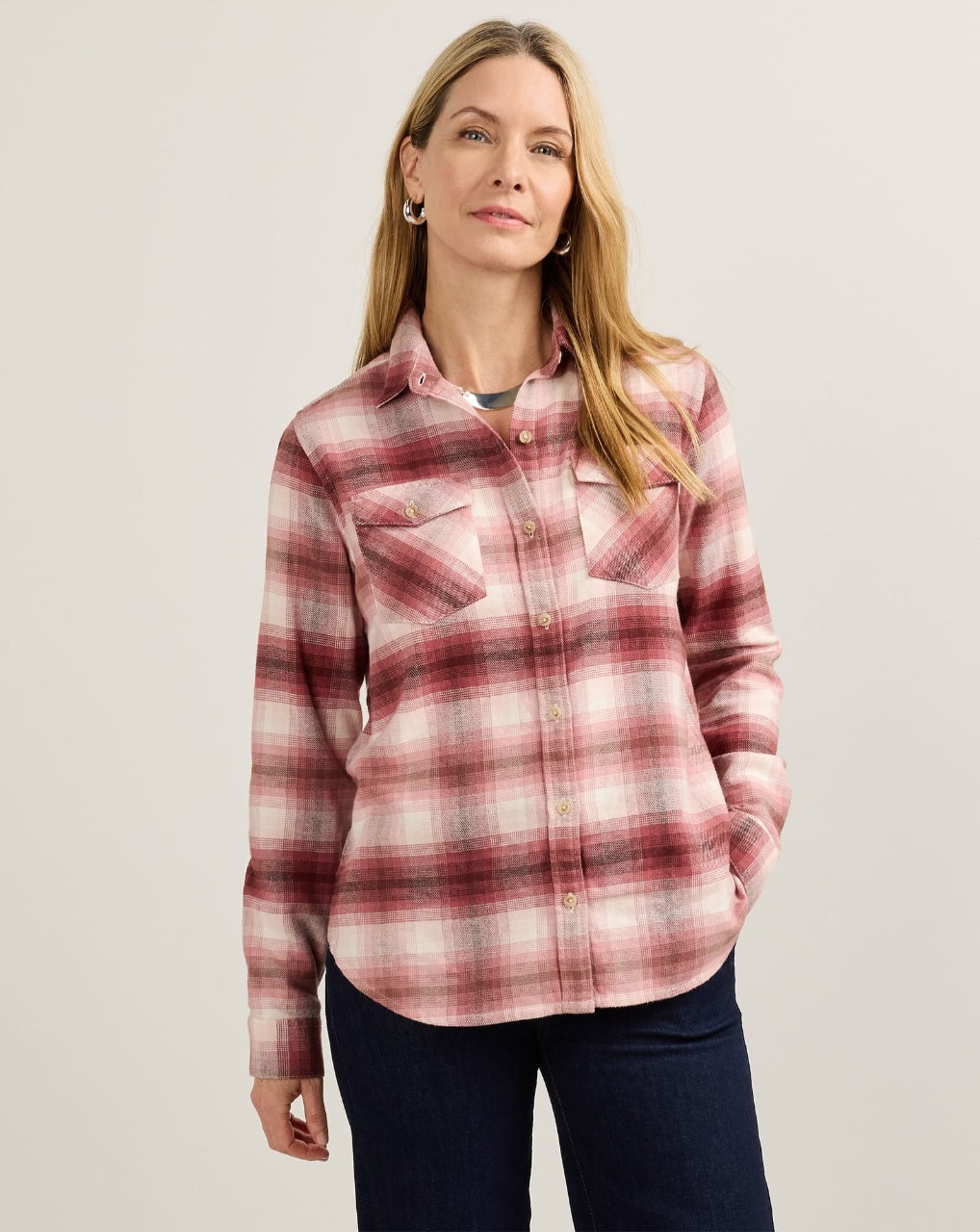 THE PERFECT TWO POCKET SHIRT<br>ROSE OMBRE
