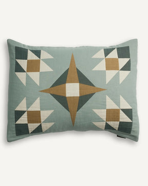 ORGANIC COTTON MATELASSE SHAM<br>QUILTED STAR SHALE