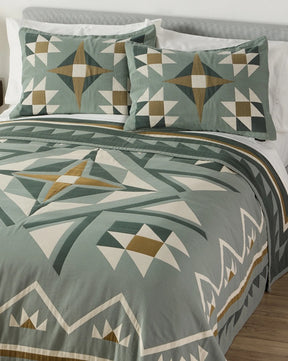 ORGANIC COTTON MATELASSE SHAM<br>QUILTED STAR SHALE