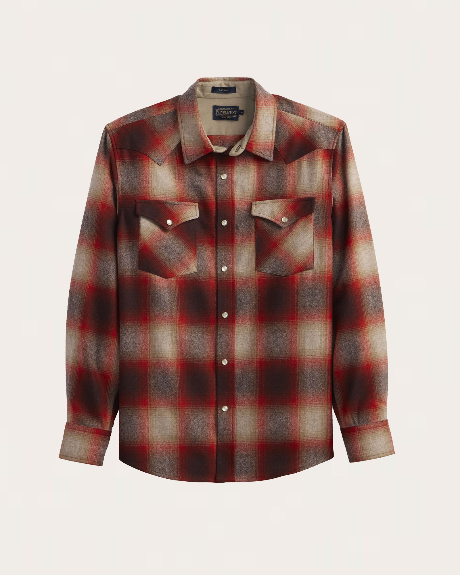 CANYON SHIRT<br>RED/TAN MIX OMBRE