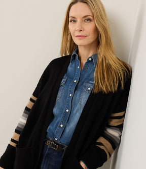 SIERRA SPRINGS CARDIGAN<br>BLACK MIX