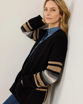 SIERRA SPRINGS CARDIGAN<br>BLACK MIX