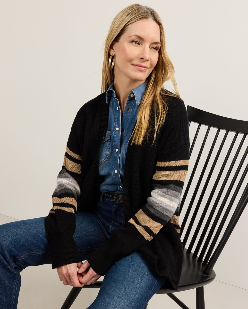 SIERRA SPRINGS CARDIGAN<br>BLACK MIX