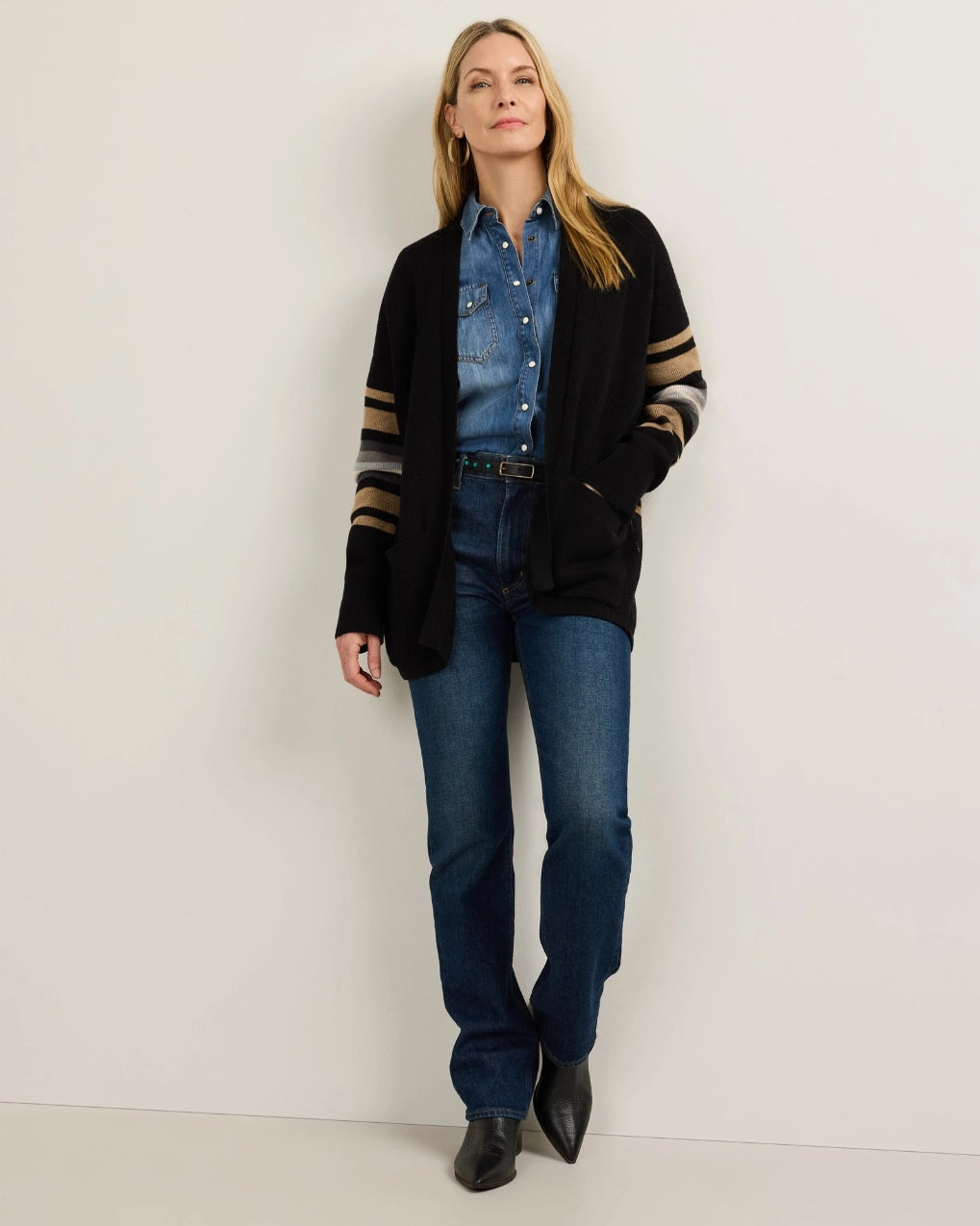 SIERRA SPRINGS CARDIGAN<br>BLACK MIX