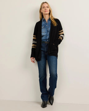 SIERRA SPRINGS CARDIGAN<br>BLACK MIX
