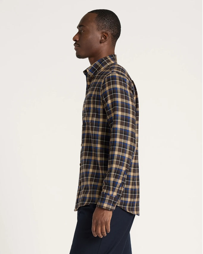 MEN'S SIR PENDLETON MERINO SHIRT<br>BROWN/BLUE PLAID