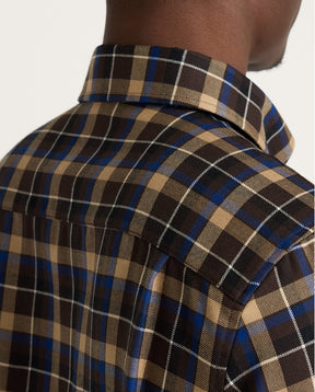 MEN'S SIR PENDLETON MERINO SHIRT<br>BROWN/BLUE PLAID